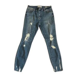 Pac Sun Mid-Rise Skinniest Ankle Jean Ripped Sz 26 /Inseam 27.5” Distressed EUC